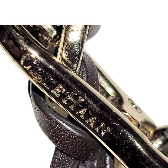 Cole Haan Metallic Brown Leather Double Handled  Satchel Shoulder Bag-Preowned - Picture 10 of 16